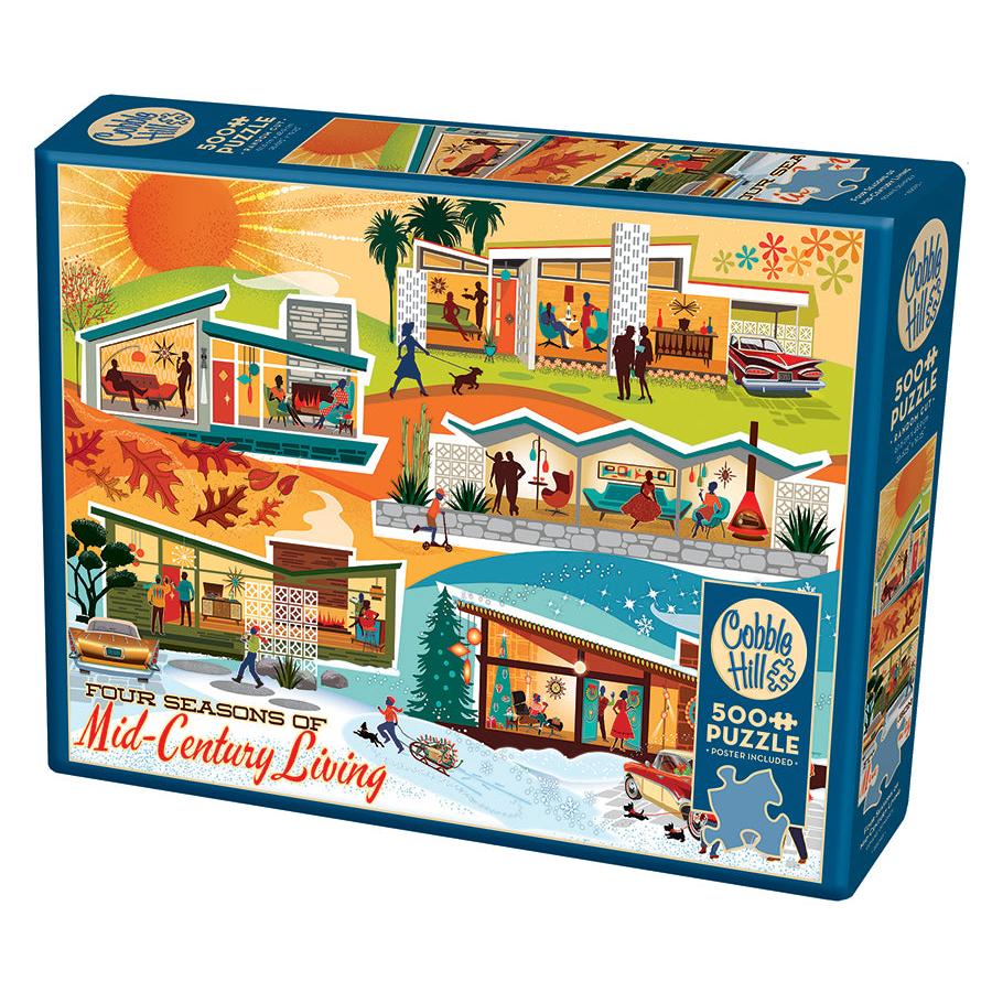 Four Seasons of Mid-Century Living 500 Piece Jigsaw Puzzle Cobble Hill