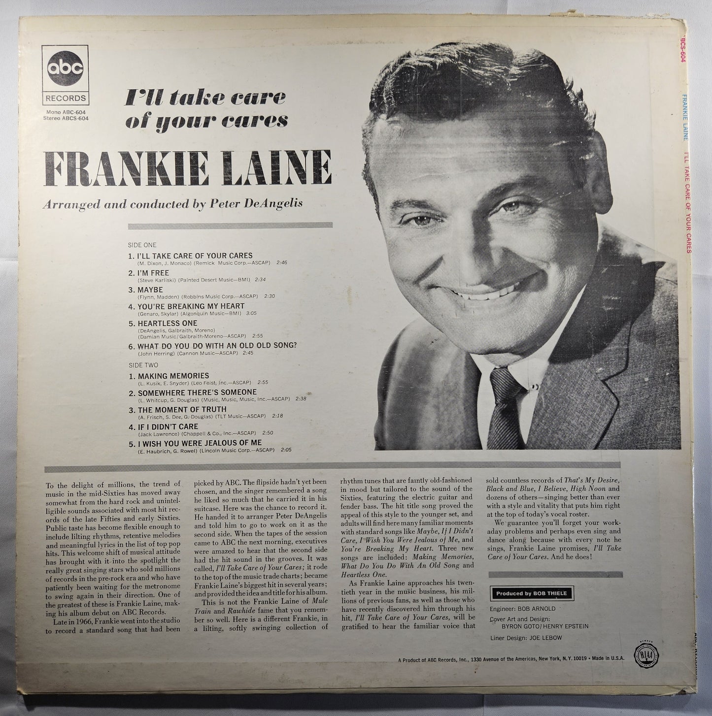 Frankie Laine - I'll Take Care of Your Cares [1967 Used Vinyl Record LP]