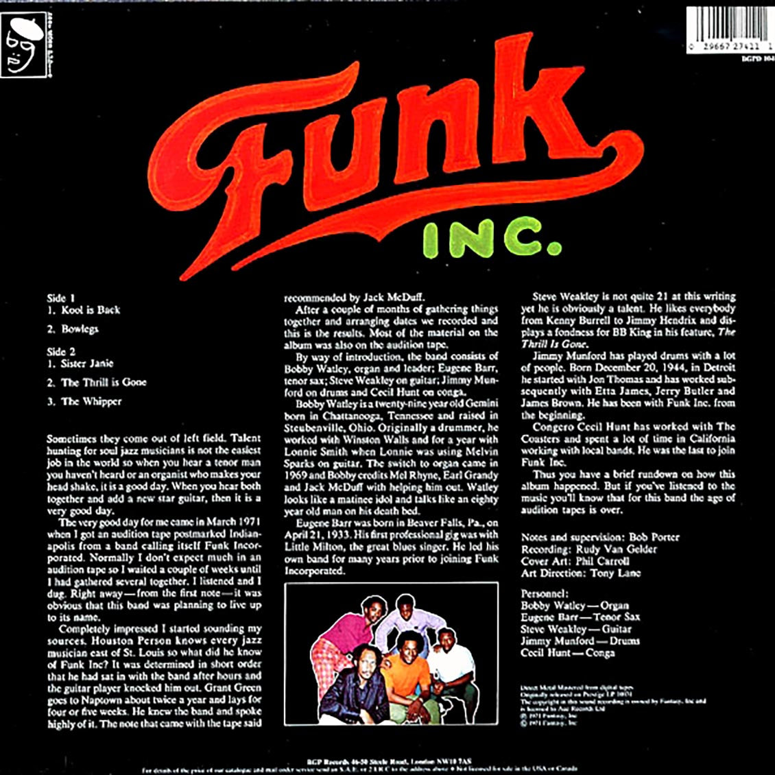 Funk Inc. - Funk Inc. [1992 Reissue] [New Vinyl Record LP]