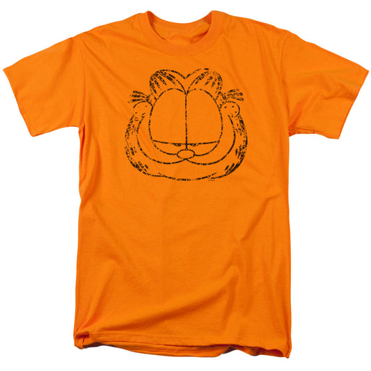 Garfield Irking Distressed Mens T Shirt Orange Officially Licensed