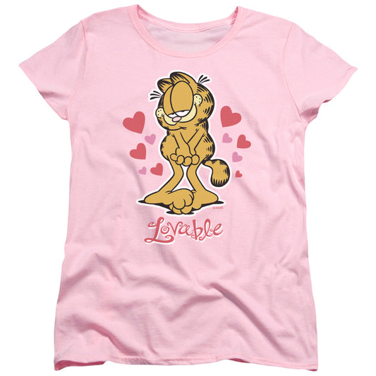 Garfield Lovable Womens T Shirt Pink