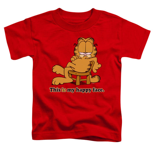 Garfield Happy Face Toddler Kids Youth T Shirt Red