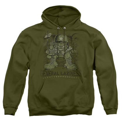 Garfield General Laziness Mens Hoodie Military Green