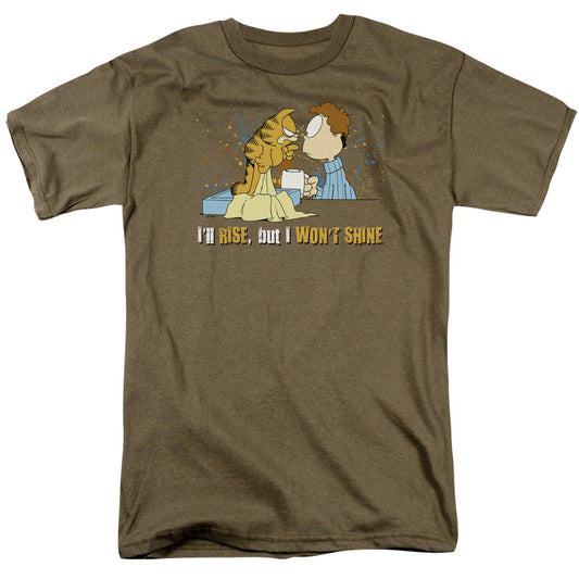 Garfield Ill Rise Mens T Shirt Safari Green Officially Licensed