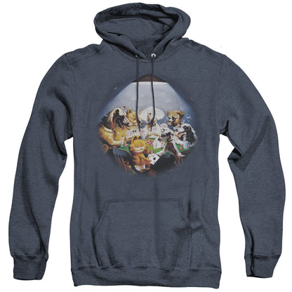 Garfield Playing With The Big Dogs Heather Mens Hoodie Navy