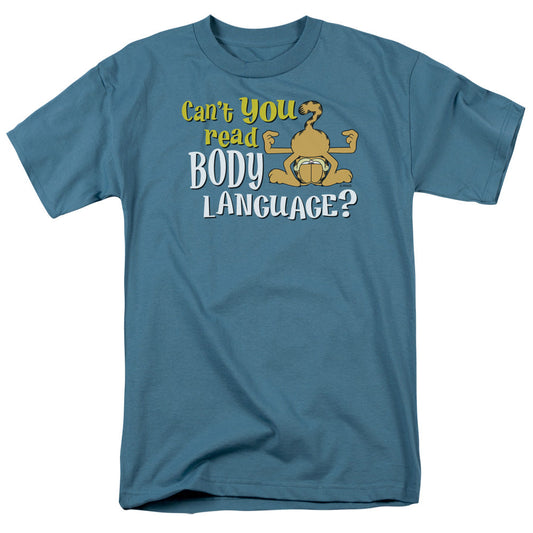 Garfield Body Language Mens T Shirt Slate Officially Licensed