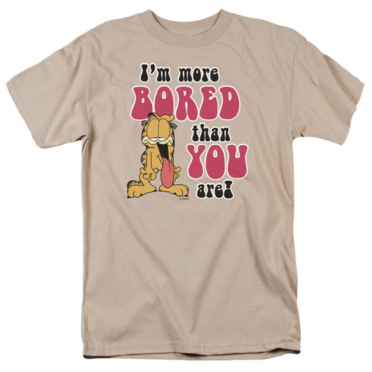 Garfield More Bored Mens T Shirt Sand Officially Licensed