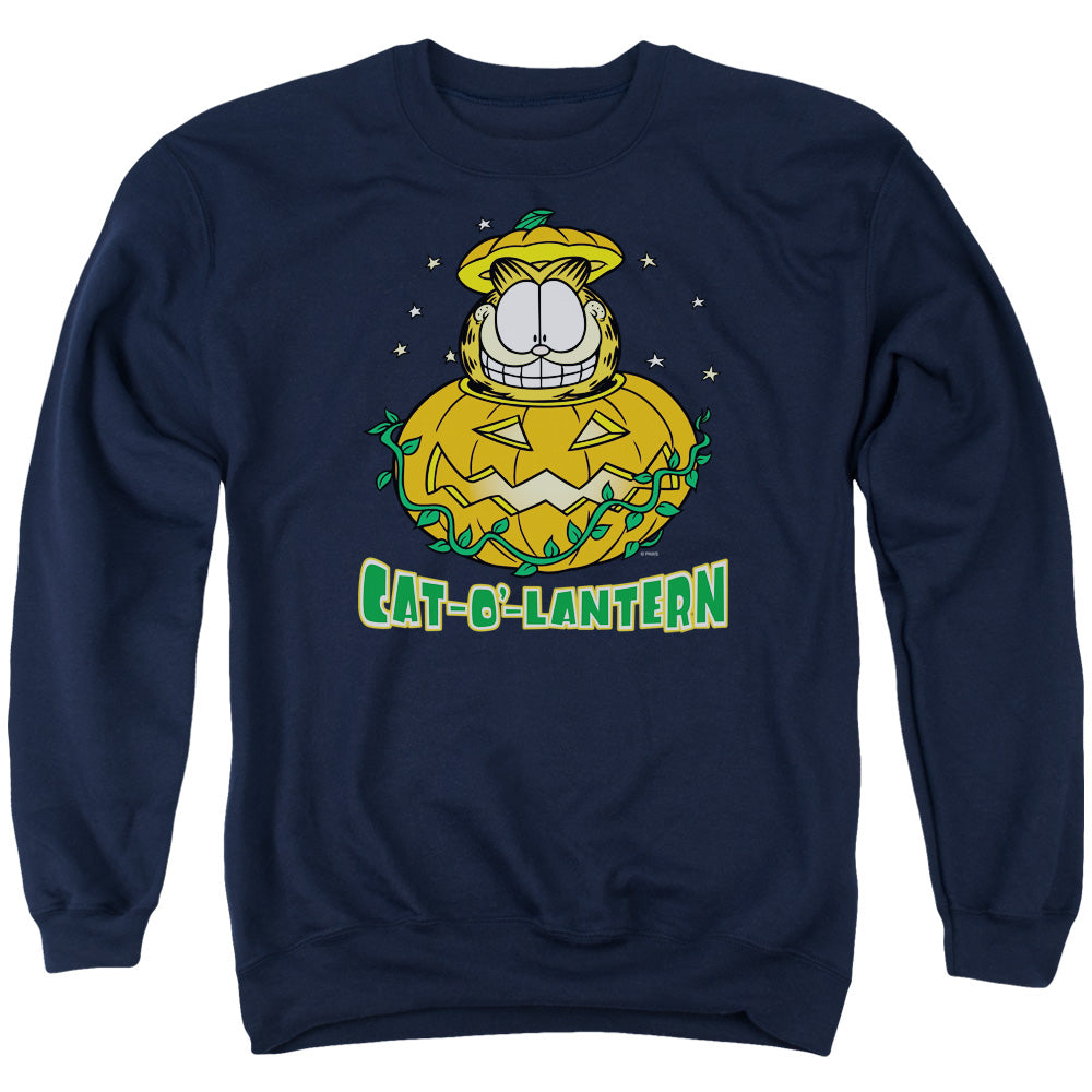 Garfield Cat O Lantern Mens Crewneck Sweatshirt Navy