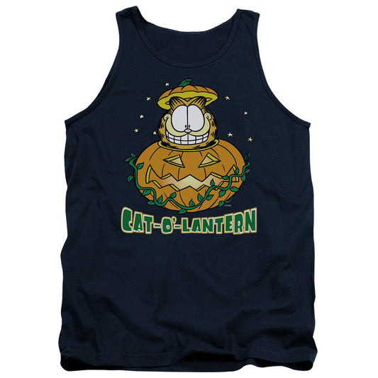 Garfield Cat O Lantern Mens Tank Top Shirt Navy
