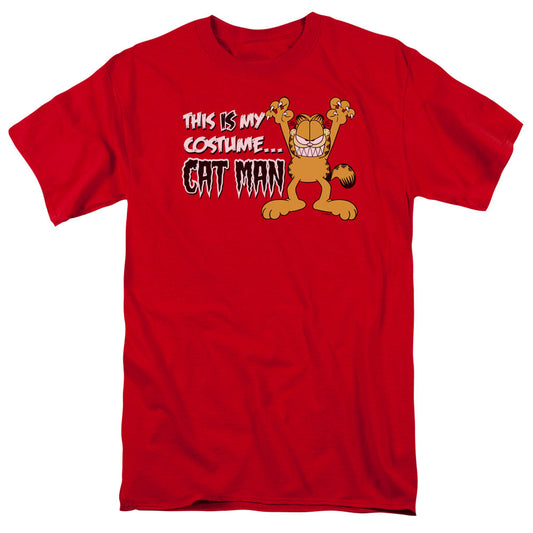 Garfield Cat Man Mens T Shirt Red Officially Licensed