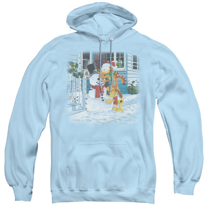 Garfield Snow Fun Mens Hoodie Light Blue