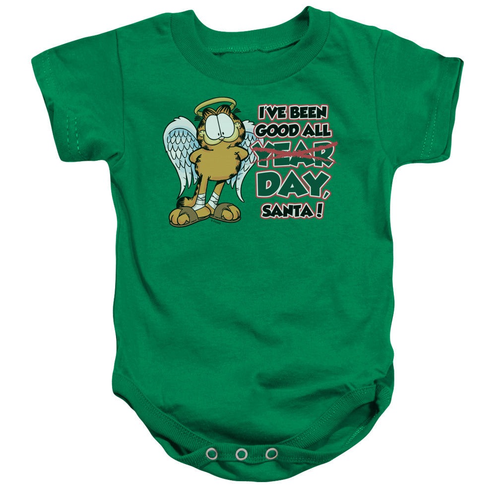 Garfield Ive Been Good Infant Baby Snapsuit Kelly Green (18 Mos)