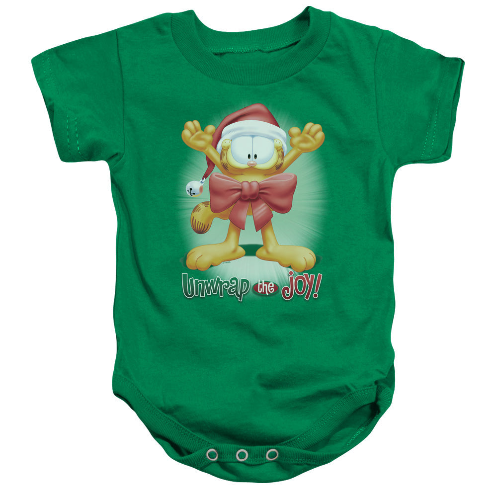 Garfield Unwrap the Joy! Infant Baby Snapsuit Kelly Green (12 Mos)