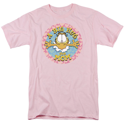 Garfield A Big Hug For Mom Mens T Shirt Pink Officially Licensed