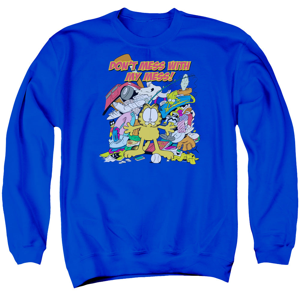 Garfield My Mess Mens Crewneck Sweatshirt Royal Blue