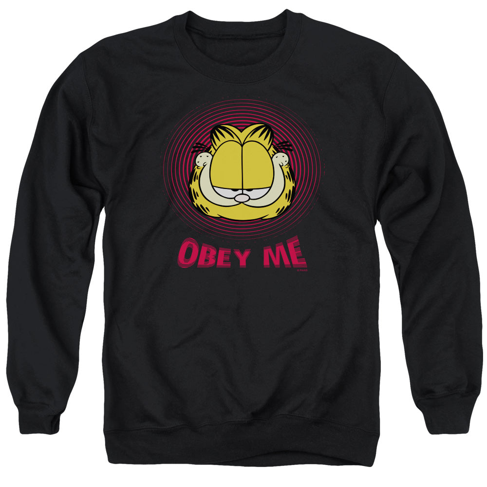 Garfield Obey Me Mens Crewneck Sweatshirt Black