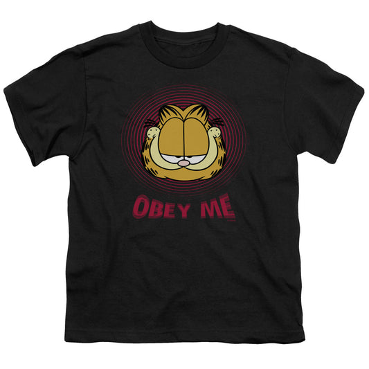 Garfield Obey Me Kids Youth T Shirt Black