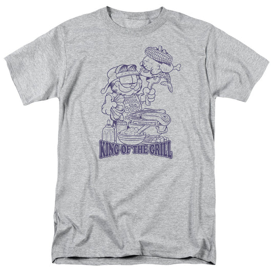 Garfield King Of The Grill Mens T Shirt Athletic Heather Officially Licensed