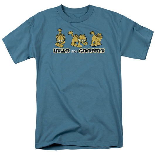 Garfield Hello And Goodbye Mens T Shirt Slate Officially Licensed