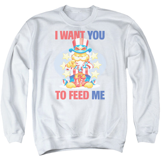 Garfield I Want You Mens Crewneck Sweatshirt White
