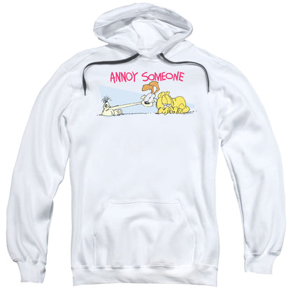 Garfield Annoy Someone Mens Hoodie White