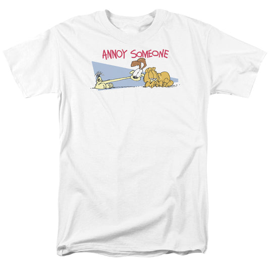 Garfield Annoy Someone Mens T Shirt White Officially Licensed