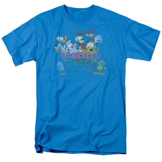 Garfield Garfield And Friends Mens T Shirt Turquoise Officially Licensed