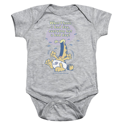 Garfield Bad Day Infant Baby Snapsuit Athletic Heather (24 Mos)