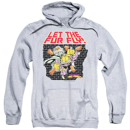 Garfield Let The Fur Fly Mens Hoodie Athletic Heather