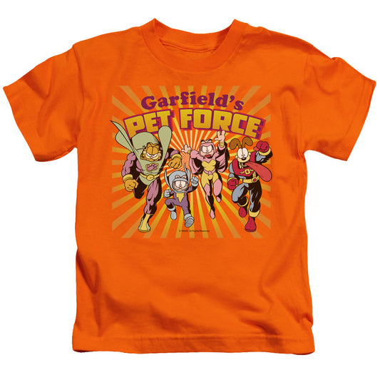Garfield Pet Force Burst Juvenile Kids Youth T Shirt Orange