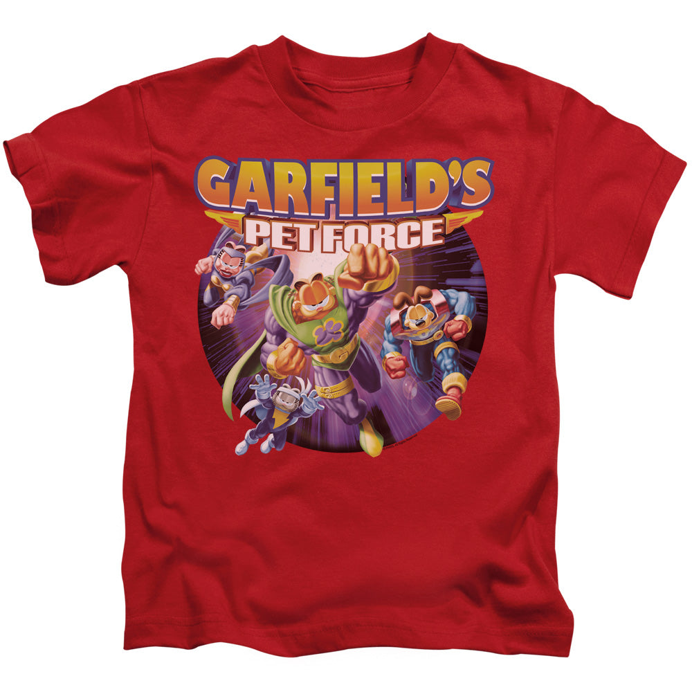 Garfield Pet Force Four Juvenile Kids Youth T Shirt Red