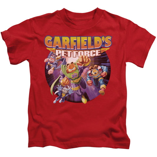 Garfield Pet Force Four Juvenile Kids Youth T Shirt Red