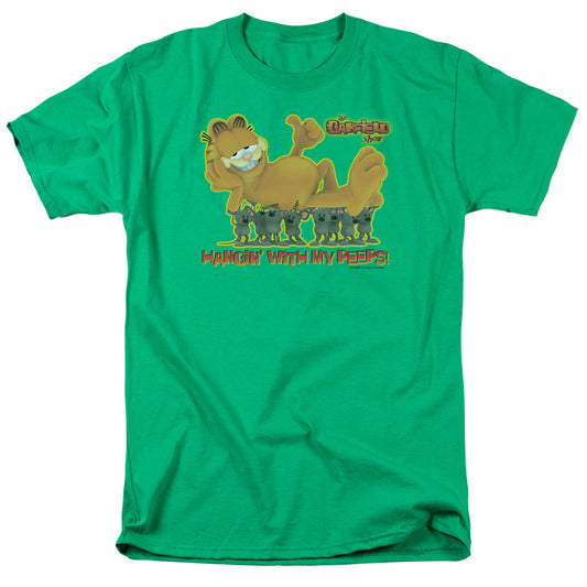 Garfield My Peeps Mens T Shirt Kelly Green Officially Licensed