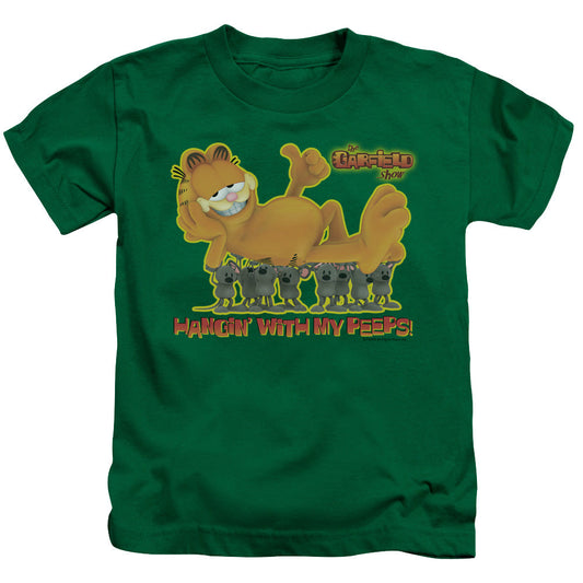 Garfield My Peeps Juvenile Kids Youth T Shirt Kelly Green