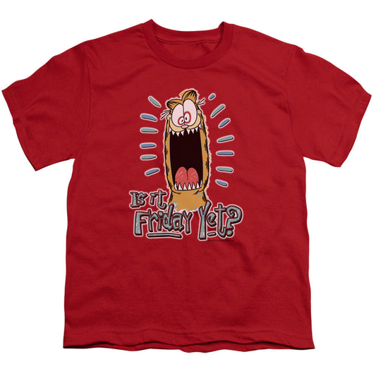 Garfield Friday Kids Youth T Shirt Red