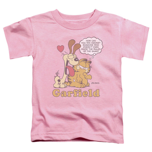 Garfield Cant Win Toddler Kids Youth T Shirt Pink