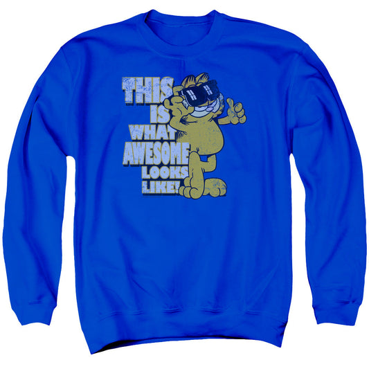 Garfield Awesome Mens Crewneck Sweatshirt Royal Blue