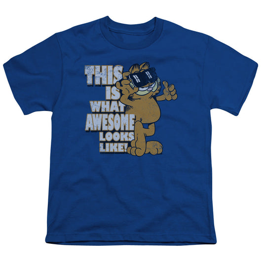Garfield Awesome Kids Youth T Shirt Royal Blue