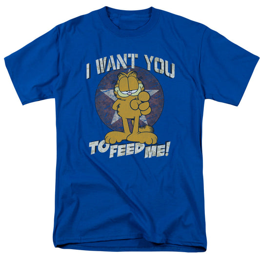 Garfield I Want You Mens T Shirt Royal Blue Officially Licensed