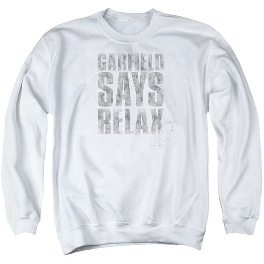 Garfield Relax Mens Crewneck Sweatshirt White