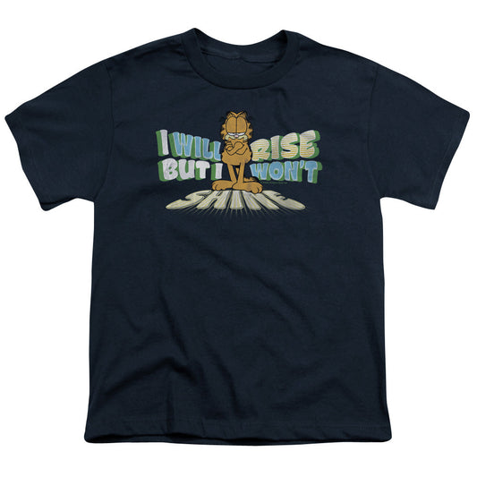 Garfield Rise Not Shine Kids Youth T Shirt Navy