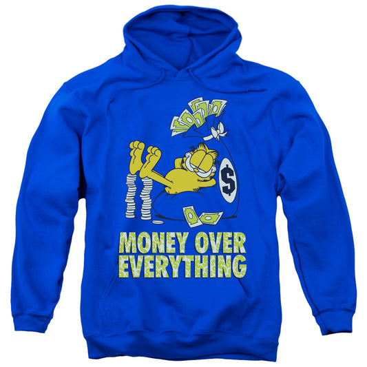 Garfield Money Is Everything Mens Hoodie Royal Blue