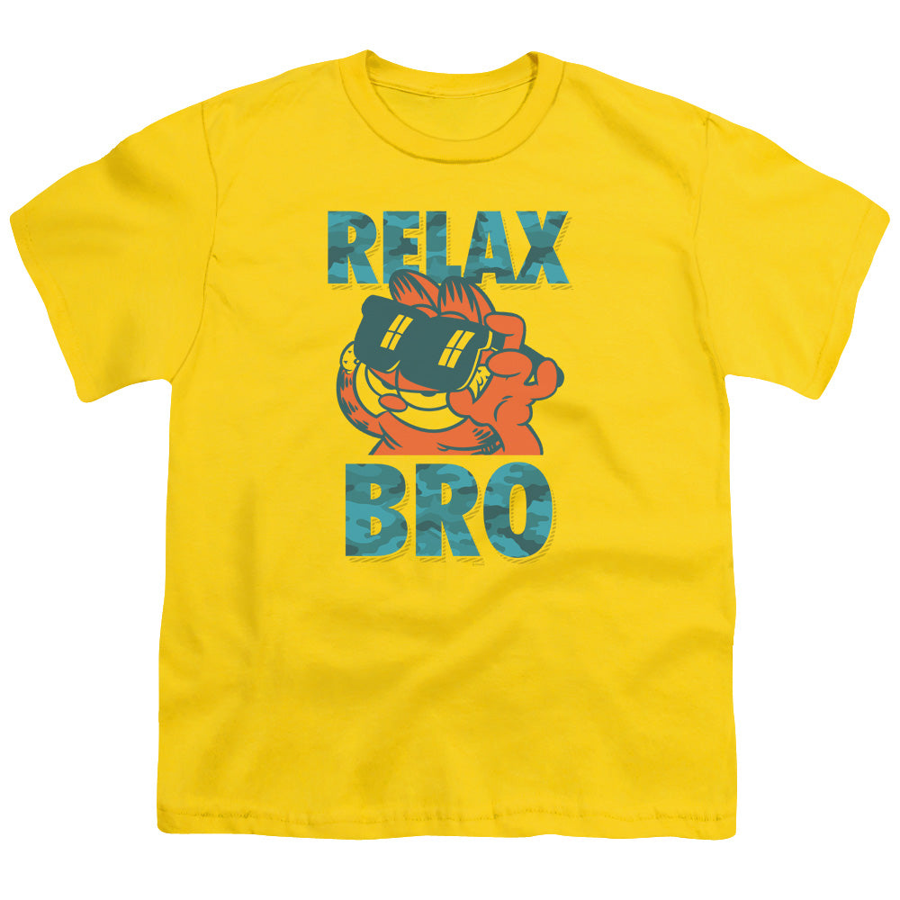 Garfield Relax Bro Kids Youth T Shirt Yellow