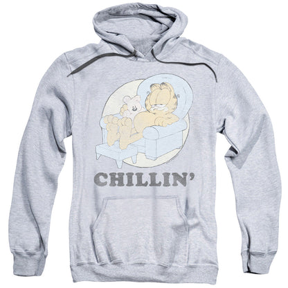 Garfield Chillin Mens Hoodie Athletic Heather