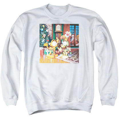 Garfield Odie Tree Mens Crewneck Sweatshirt White