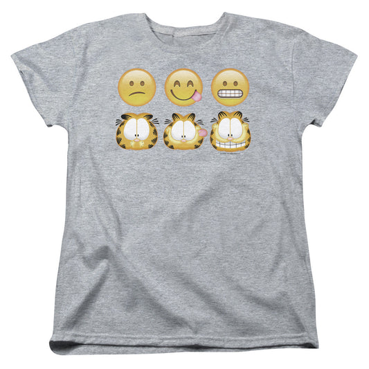 Garfield Emojis Womens T Shirt Athletic Heather