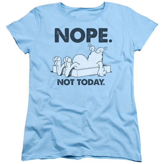 Garfield Nope Womens T Shirt Light Blue