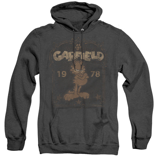 Garfield Est 1978 Mens Heather Hoodie Black Officially Licensed