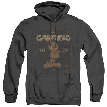 Garfield Est 1978 Mens Heather Hoodie Black Officially Licensed