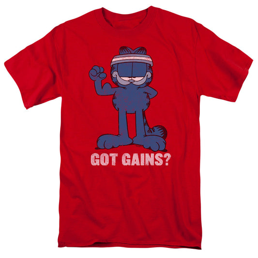 Garfield Got Gains Mens T Shirt Red Officially Licensed
